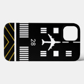シンプルな航空テーマの滑走路・空港・飛行機デザイン Case-Mate iPhoneケース (裏面 (横))