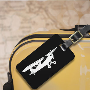 シンプルな航空パイロット 航空 ブラック&ホワイト ラゲッジタグ