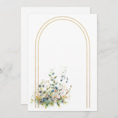 シンプルな花と音符の空白 招待状 (正面/裏面)