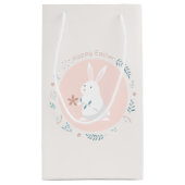 シンプルな花のイースターのウサギ|のギフトバッグ スモールペーパーバッグ (裏面)