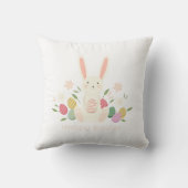 シンプルな花のイースターのウサギ|の装飾用クッション クッション (裏面)