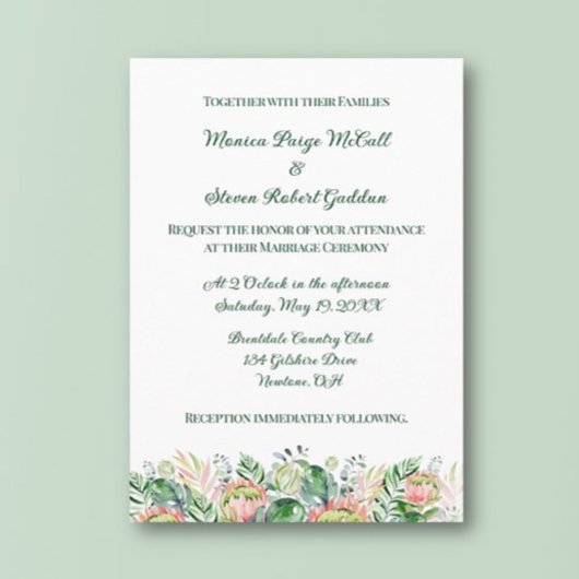 シンプルな花のウェディング招待状 招待状