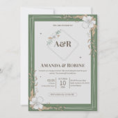シンプルな花のウェディング招待状 招待状 (正面)