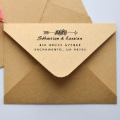 シンプルな花のウェディング セルフインキングスタンプ