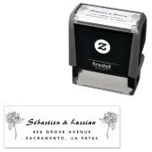 シンプルな花のウェディング セルフインキングスタンプ (インサイチュ)