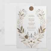シンプルな花のウェディング 招待状カード 招待状 (正面/裏面)
