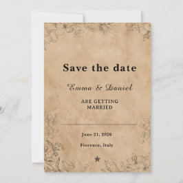 シンプルな花のウェディング 招待状