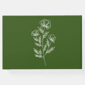 シンプルな花のオリーブグリーンのゲストブック ゲストブック (裏面)