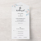 シンプルな花のオールインワン結婚式招待状 オールインワン招待状 (内側)