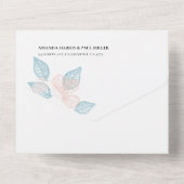 シンプルな花のオールインワン結婚式招待状 オールインワン招待状 (裏面)