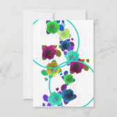 シンプルな花のカスケードの招待返信カード 明るい 招待状 (裏面)