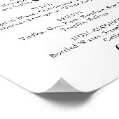 シンプルな花のグリーンの結婚式ドリンクメニュー看板 ポスター (角)