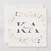 シンプルな花のスクエア感謝カード サンキューカード (正面)