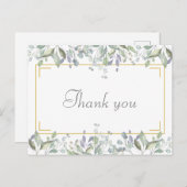 シンプルな花のスクリプト ビジネス サンクス ポストカード (正面/裏面)