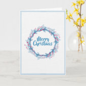 シンプルな花のデザインが入った、名前入りホリデーグリーティングカード カード (黄色い花)