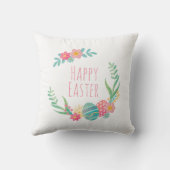 シンプルな花のハッピーイースター|の装飾用クッション クッション (裏面)