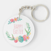 シンプルな花のハッピーイースター| Keychain キーホルダー (裏面)