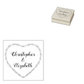 シンプルな花のハートのリース カントリーウェディング スクリプト ラバースタンプ (押印)