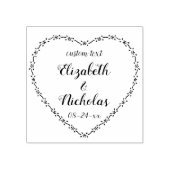 シンプルな花のハートのリース ラスティックカントリーウェディング ラバースタンプ (インプリント)