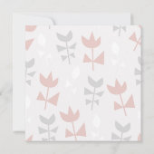 シンプルな花のベイビーシャワー ソフトパステル 招待状 (裏面)