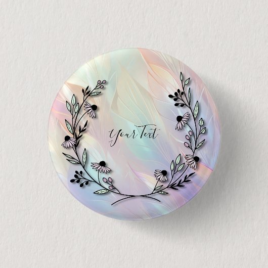 シンプルな花のボタン 缶バッジ (正面)