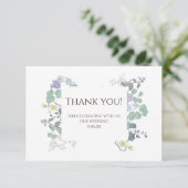 シンプルな花のミニマルウェディング御礼 サンキューカード (スタンド正面)