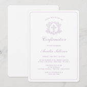 シンプルな花のライラックのクロス確認 招待状 (正面/裏面)