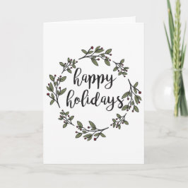 シンプルな花のリース シーズンカード