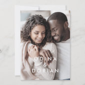 シンプルな花の山の写真 ウェディング 招待状 (正面)