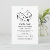 シンプルな花の山 "私たちもう一度" 誓いの更新 招待状 (スタンド正面)