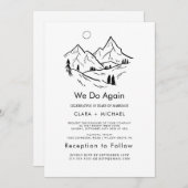 シンプルな花の山 "私たちもう一度" 誓いの更新 招待状 (正面/裏面)