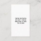 シンプルな花の水彩画の技術の名刺 名刺 (裏面)