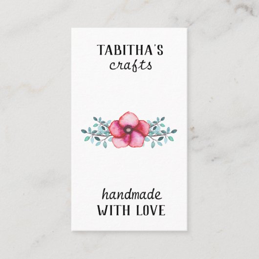 シンプルな花の水彩画の技術の名刺 名刺 (正面)