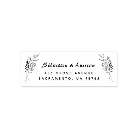 シンプルな花の結婚式 セルフインキングスタンプ (デザイン)