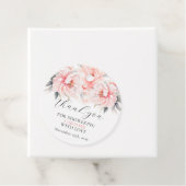 シンプルな花の芍薬 ブラッシュピンク ブライダルシャワー フェイバータグ (インサイチュ)