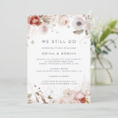 シンプルな花の「私たちは誓う」誓いの更新 招待状 (スタンド正面)