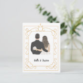 シンプルな花嫁と花婿の結婚式 ポストカード (スタンド正面)