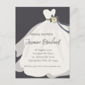 シンプルな花嫁のドレス ウェディングシャワー ポストカード (正面)