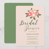 シンプルな花束 モダンなブライズシャワー招待状 招待状 (正面/裏面)