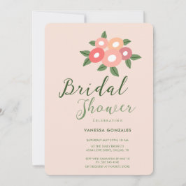 シンプルな花束 モダンなブライズシャワー招待状 招待状