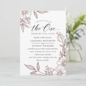 シンプルな花柄 私が見つけた唯一の人 | 赤い結婚式 招待状 (スタンド正面)