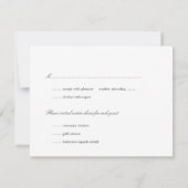 シンプルな花輪の初期グレーの結婚式の出欠返信のレスポンス 招待状 (裏面)