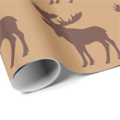 シンプルな茶色のアメリカヘラジカの記号 ラッピングペーパー (ロールコーナー)