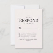 シンプルな葉のピンクの結婚式出欠確認 出欠カード (正面)