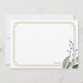 シンプルな葉の挙式後のパーティー招待状 招待状 (裏面)