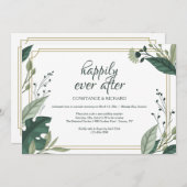 シンプルな葉の挙式後のパーティー招待状 招待状 (正面/裏面)