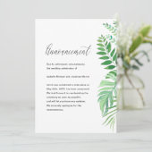 シンプルな葉の結婚式延期のお知らせ 案内状 (スタンド正面)