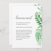 シンプルな葉の結婚式延期のお知らせ 案内状 (正面/裏面)