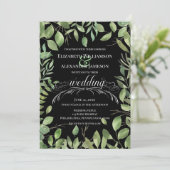 シンプルな葉/結婚式 案内状 (スタンド正面)