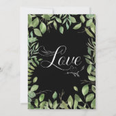 シンプルな葉/結婚式 案内状 (裏面)